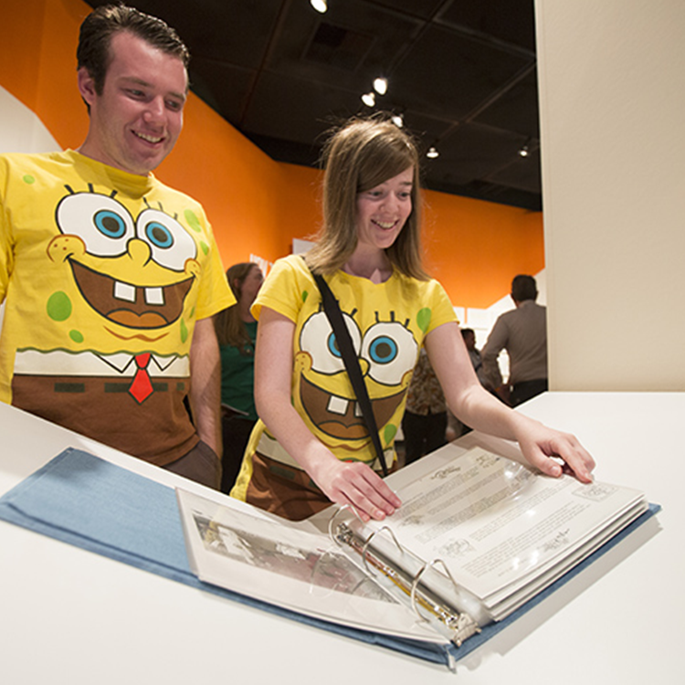 Spongebob fans at the exhibition 'Happy, Happy, Joy, Joy'